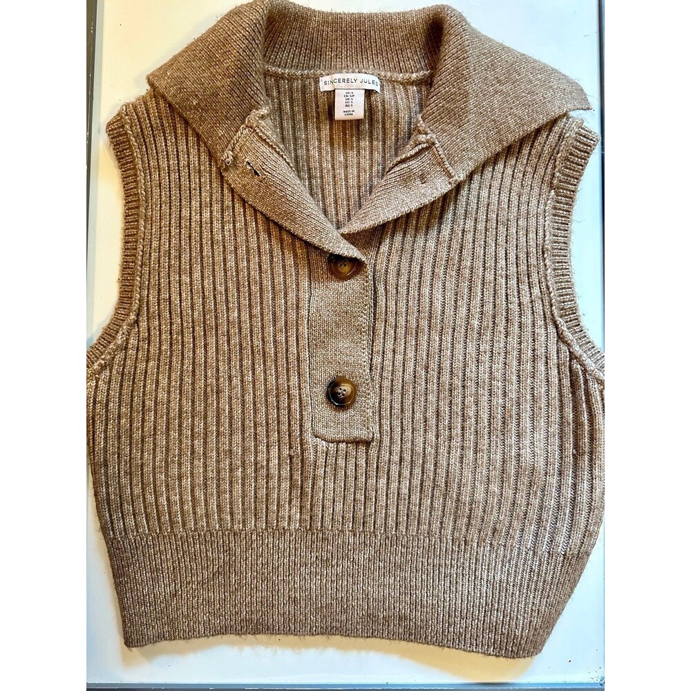 Sincerely Jules Brown Sweater Vest Sz Small